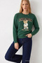 Women's Chiacago Bear Print Red Green Sweatshirt - 3