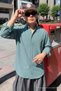 Men's Relax Fit Striped Khaki Casual Linen Shirt