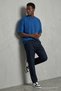 Men's Short Sleeve Summer Blue Oversized T-Shirt - 4