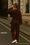 Women's Wide Leg Loose Brown Palazzo Pants - 5