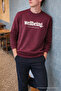 Wellbeing Themed Printed Men's Burgundy Sweatshirt - 4