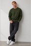 Khaki Oversize Cotton Men's Sweatshirt - 5