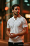 Men's Short Sleeve White Loose Polo Collar T-Shirt - 2