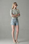 Women's Short Sleeve Cotton Tight-Fitting Gray T-Shirt - 2