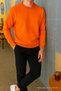 Herren Relax Fit Winter Orange Basic Pullover - 3