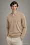 Men's Winter Loose Caramel V-Neck Knit Sweater - 6