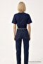 Women's Fashion Slim Fit Navy Blue Crop T-Shirt - 5