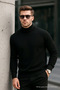 Herren Premium Schwarzer Oversize-Strickpullover - 2