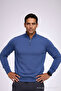 Men's Winter Loose Trendy Blue Knit Sweater - 5