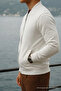 Men's Relax Cotton Ecru Loose College Jacket - 4