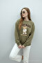 Women's Chicago Printed Khaki Loose Sweatshirt - 4