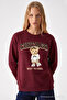 Women's Chiacago Bear Printed Burgundy Sweatshirt