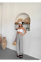 Women's Gray Linen Trousers Summer Casual - 6