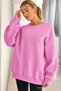 Women's Crew Neck Basic Oversize Sweatshirt Candy Pink - 2