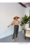 Women's Elastic Waist Loose Khaki Linen Trousers - 8