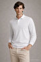 Men's Casual White Polo Neck Knit Sweater - 5
