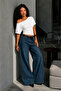 Women's Off-Shoulder White Crop T-Shirt - 3