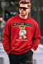 Chicago Bear Embroidered Retro City Men's Red Sweatshirt