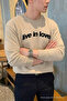 Live in Love Printed Cotton Men's Cream Sweatshirt - 2