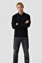 Men's Stylish Wide-Fit Knitted Black Sweater - 2