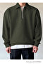 Dark Çağla Men's Sweatshirt - Half Zip and Comfortable