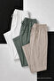 Men's 3-Piece Linen Trousers with Elastic Waist