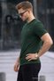 Men's Crew Neck Slim Basic Red Green T-Shirt - 5