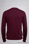 Men's Casual V-Neck Burgundy Knitwear Sweater - 5