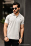 Men's 100% Cotton Fabric Slim Fit Cut Gray Polo Collar T-shirt - 4