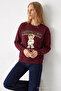 Women's Chiacago Bear Printed Burgundy Sweatshirt - 4