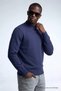 Men's Half Fisherman Navy Blue Knitwear Sweater - 5