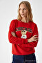 Women's Chiacago Bear Print Red Sweatshirt - 2