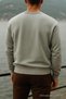 Men's Thick Crew Neck Casual Gray Sweater - 6