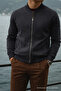 Men's Relax Cotton Smoked Loose College Jacket