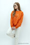 Women's Star Europe Print Orange Sweatshirt - 4