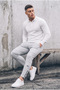 Men's Half Pat Winter Knitwear White Sweater - 3