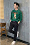 Men's Chicago Printed Casual Green Sweatshirt - 4