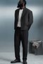 Men's Black Linen Pants with Elastic Waist
