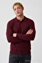 Men's Stylish Wide-Fit Knitted Burgundy Sweater - 2