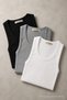 Men's Flexible Relaxed 3-Piece Ribbed Undershirt
