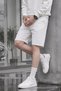 Men's Daily Basic Regular White Shorts - 4