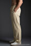 Men's Loose Wide-Leg Cream Linen Trousers - 2