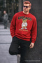 Chicago Bear Embroidered Retro City Men's Red Sweatshirt - 3