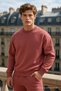 Men's Crew Neck Oversize Rose Color Sweater - 4