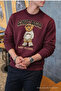 Men's Chicago Printed Casual Burgundy Sweatshirt - 2
