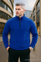 Men's Half Zipper Indigo Slim Fit Fleece Sweatshirt - 4