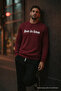 Men's Live İn Love Printed Burgundy Sweatshirt - 3