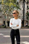 Women's Daily Trend Ecru Slim Blouse - 2