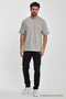 Men's Oversized Fit Thick Fabric Textured Crew Neck T-shirt - 6