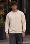 Knitted Winter Casual Ecru Men's Sweatshirt - 3